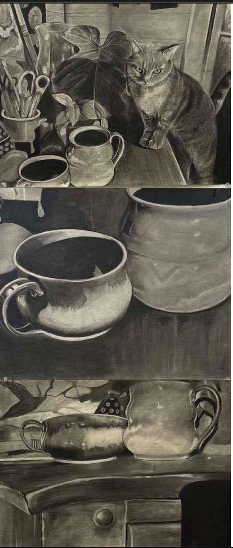 Simone Rattone with Ceramic Mugs